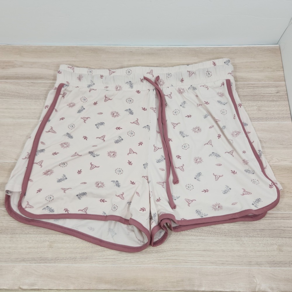 Rae Dunn pajama Shorts Women's  Cowgirl Print Multicolor Casual Sleepwear Size M